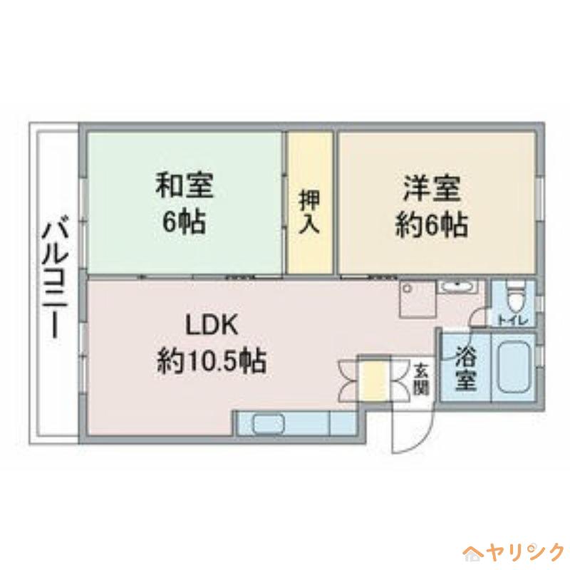 第2大幸ハイツ(2LDK/4階)の間取り写真