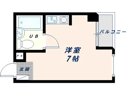 シティーハイツ菱屋西(ワンルーム/3階)の間取り写真