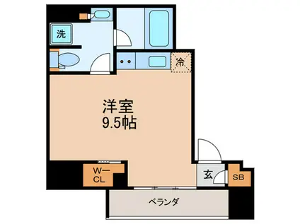 プライムメゾン蒲田(ワンルーム/14階)の間取り写真