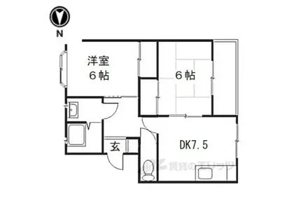 コーポ春田(2DK/1階)の間取り写真