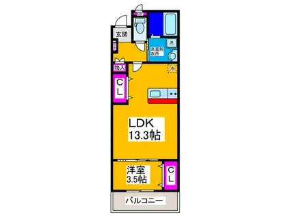 REGIES中百舌鳥(1LDK/2階)の間取り写真