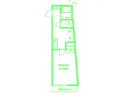 エクシード白楽Ⅱ(1K/1階)の間取り写真
