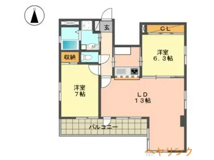 エムワン一社(2LDK/1階)の間取り写真