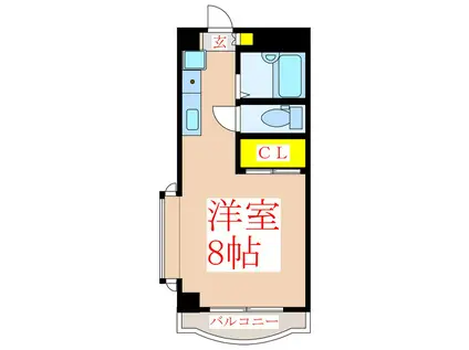 エミネンス隼人塚(ワンルーム/4階)の間取り写真