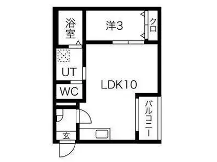 WARREN HOSHIZAKII(1LDK/1階)の間取り写真