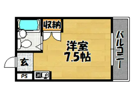 エクセレント上新6(ワンルーム/5階)の間取り写真