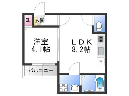 D PORTE SCALARVI(1LDK/3階)の間取り写真