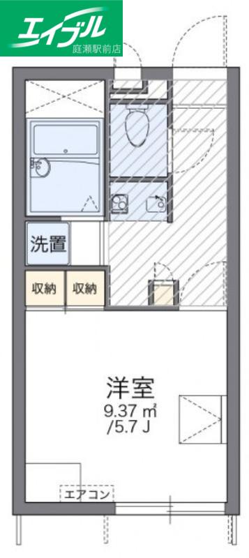 レオパレスピュア高松(1K/1階)の間取り写真