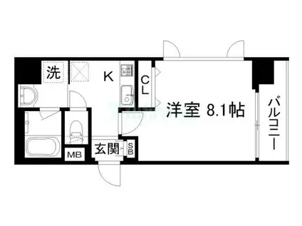 ベラジオ京都洛南II(1K/4階)の間取り写真