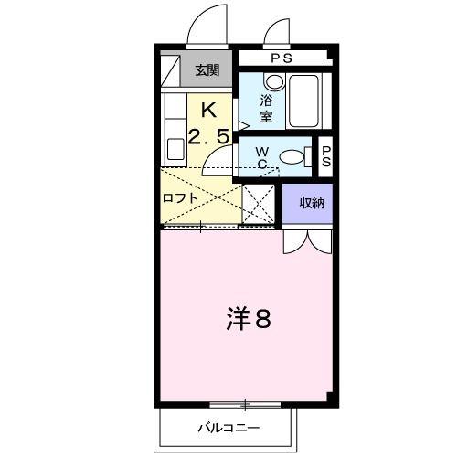 メゾン ボー B(1K/1階)の間取り写真
