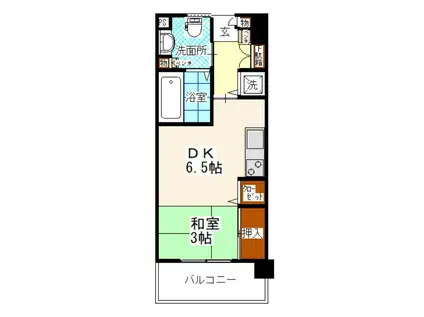 エスタシオン高砂(1DK/5階)の間取り写真