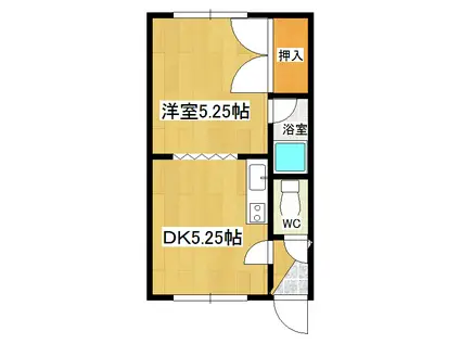 コーポやました(1DK/2階)の間取り写真