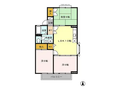 リベール花立(3LDK/2階)の間取り写真
