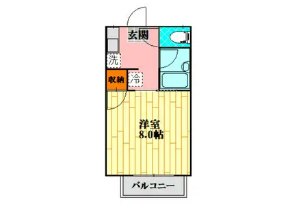 カルチェラタンA棟(1K/1階)の間取り写真
