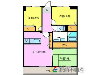パティオ七夕(3LDK/3階)の間取り写真