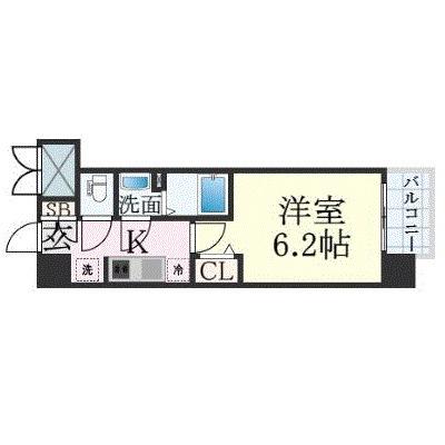 プレサンスOSAKA三国ネオス(1K/3階)の間取り写真
