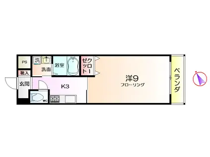 サザンクレスト堺(1K/8階)の間取り写真