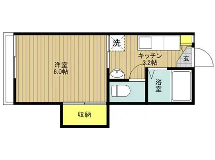 ベルハイツ(1K/2階)の間取り写真
