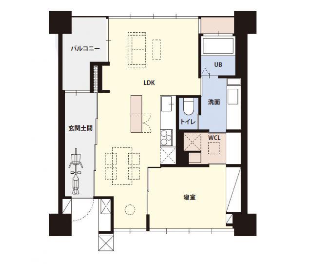 シャリマー西大路(1LDK/5階)の間取り写真