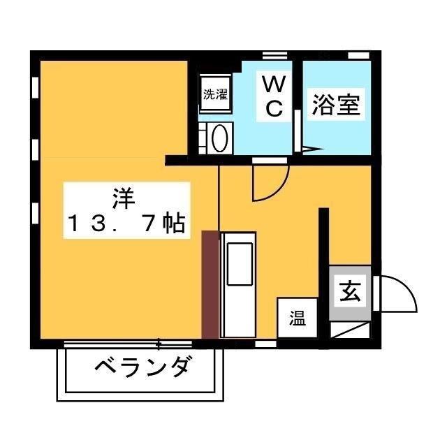 ディスティーノ野一色(ワンルーム/B1階)の間取り写真