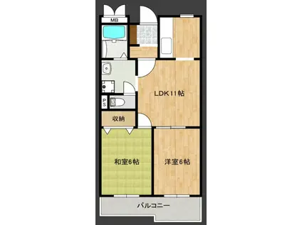 マインドパレス須磨浦(2LDK/2階)の間取り写真
