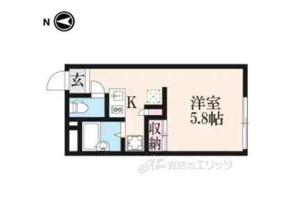 レオパレス冨田Ⅲ(1K/2階)の間取り写真