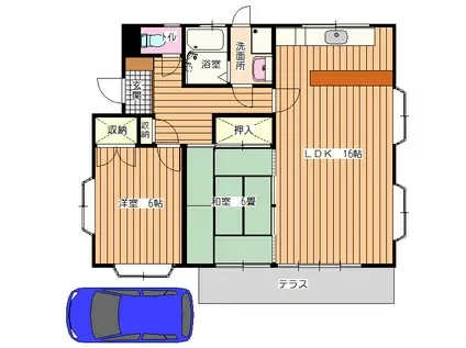ノール国立(2LDK/1階)の間取り写真