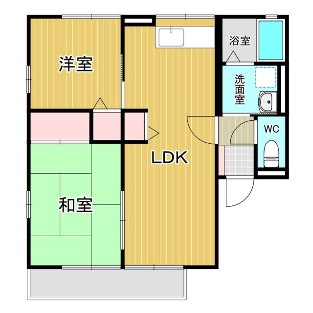 シティハイム手倉田(2LDK/2階)の間取り写真