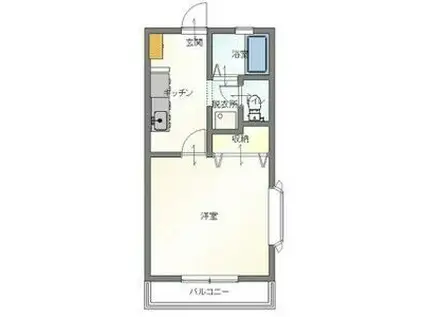 ビーラインNR B(1K/1階)の間取り写真