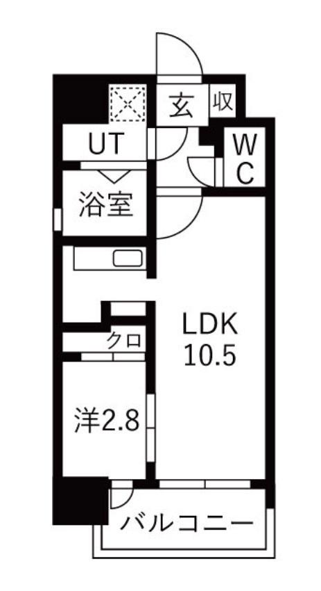 グランフェリーチェ・ナイン(1LDK/2階)の間取り写真