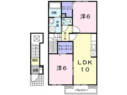 プロムナード(2LDK/2階)の間取り写真