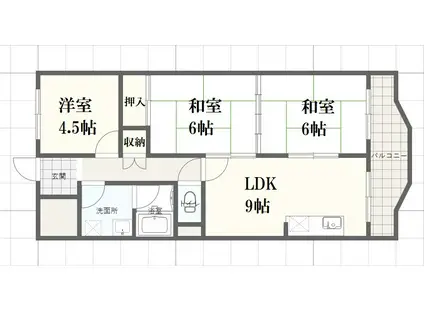 シャトーマキ(3LDK/5階)の間取り写真