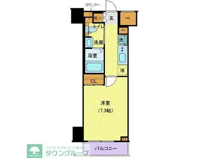 ジェノヴィア目黒南グリーンヴェール(1K/5階)の間取り写真