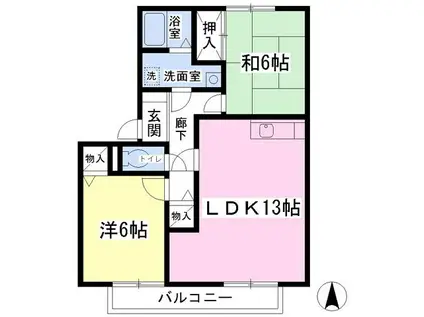 グレイスロイヤルS(2LDK/1階)の間取り写真