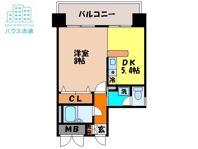 ラ・レジダンス・ド・シャルール(1DK/4階)の間取り写真