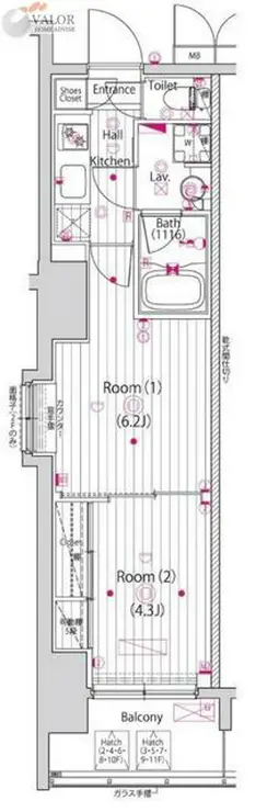 ガーラ横濱関内グランドステージ 7階階 間取り