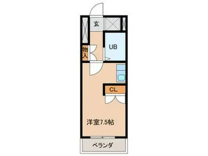 アミューズコート(ワンルーム/2階)の間取り写真