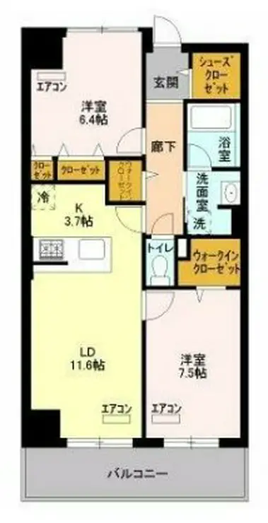 ロイヤルパークスシーサー 4階階 間取り
