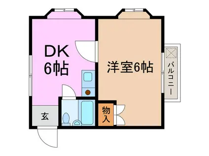 ハイム向が丘(1DK/3階)の間取り写真