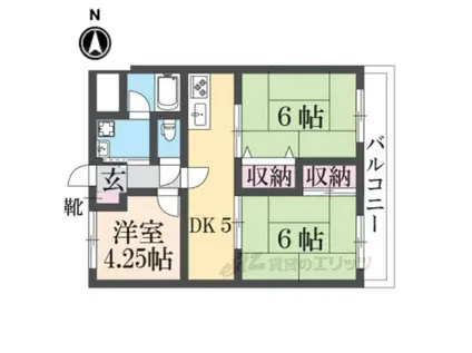 メゾン東中(3DK/3階)の間取り写真