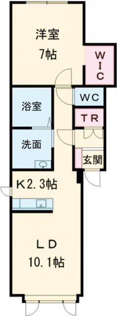 ルミュゼ南(1LDK/1階)の間取り写真