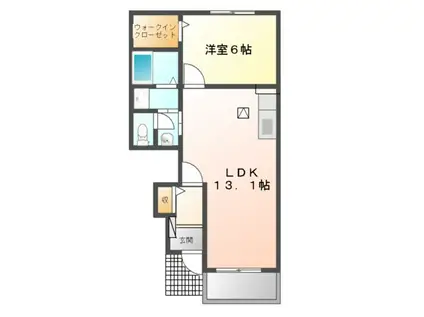 アロッジオ・ニッコウII(1LDK/1階)の間取り写真