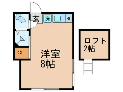 グリーンウッズ(ワンルーム/2階)の間取り写真