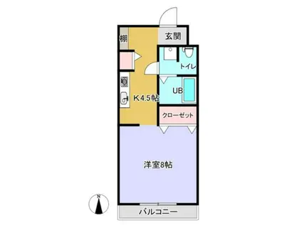 GLANZ(1K/2階)の間取り写真