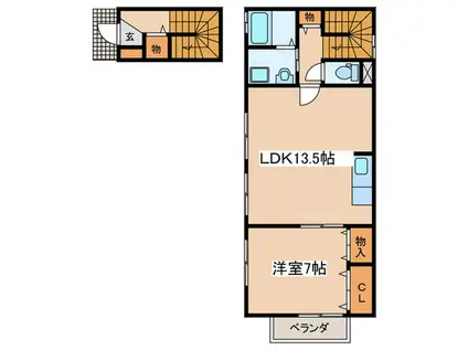 コンフォートプレジオ(1LDK/2階)の間取り写真