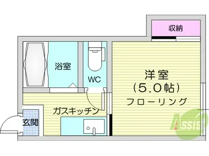 成田ハイツ(1K/1階)の間取り写真