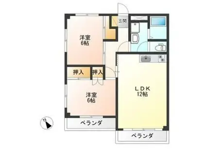 シティ・サンロード(2LDK/2階)の間取り写真