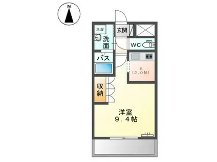 ポラリス(1K/2階)の間取り写真