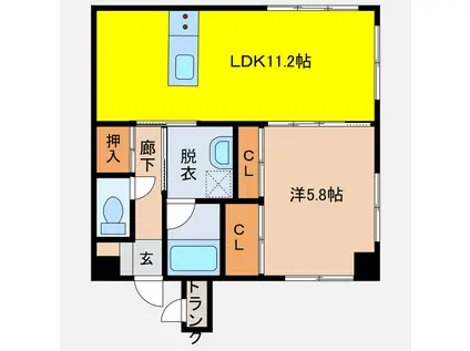 プランドールS.TII(1LDK/1階)の間取り写真