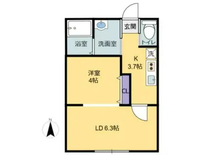 キャピタルサトウ(2K/1階)の間取り写真